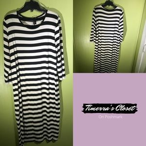 H&M Striped MIDI Dress